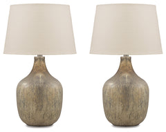 Best Furniture Outlet - Ashley Furniture - Mari Lighting - Table Lamp (Set of 2) / Gray/Gold Finish - L430664X2