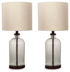 Best Furniture Outlet - Ashley Furniture - Bandile Lighting - Table Lamp (Set of 2) / Clear/Bronze Finish - L430674X2