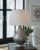 Best Furniture Outlet - Ashley Furniture - Bluacy Lighting - Glass Table Lamp (1/CN) / Antique Gray - L430834