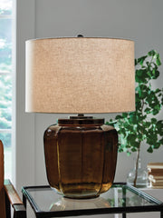Best Furniture Outlet - Ashley Furniture - Bainmore Lighting - Glass Table Lamp (1/CN) / Amber - L430914