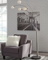 Best Furniture Outlet - Ashley Furniture - Winter Lighting - Metal Arc Lamp (1/CN) / Silver Finish - L725089