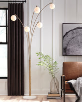 Best Furniture Outlet - Ashley Furniture - Taliya Lighting - Metal Arc Lamp (1/CN) / Champagne/White - L725119