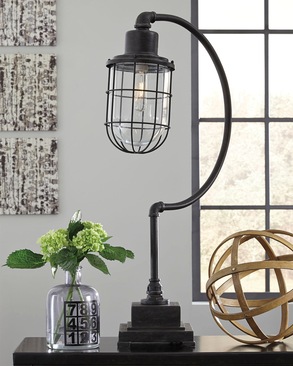 Best Furniture Outlet - Ashley Furniture - Jae Lighting - Metal Desk Lamp (1/CN) / Antique Black - L734232