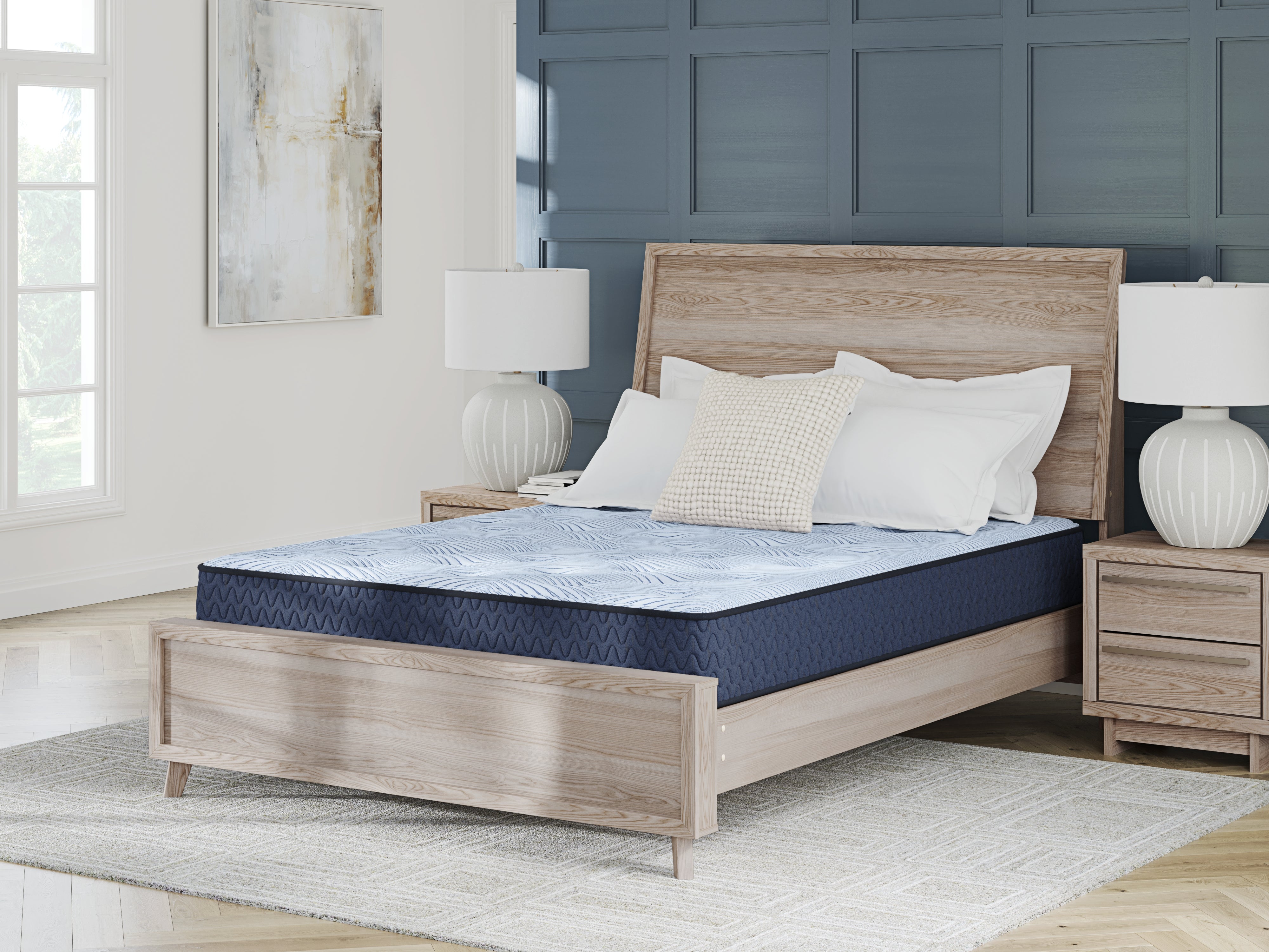 Best Furniture Outlet - Ashley Furniture - Peak 2.0 10 Hybrid Mattresses - Queen / Light Blue - M20231