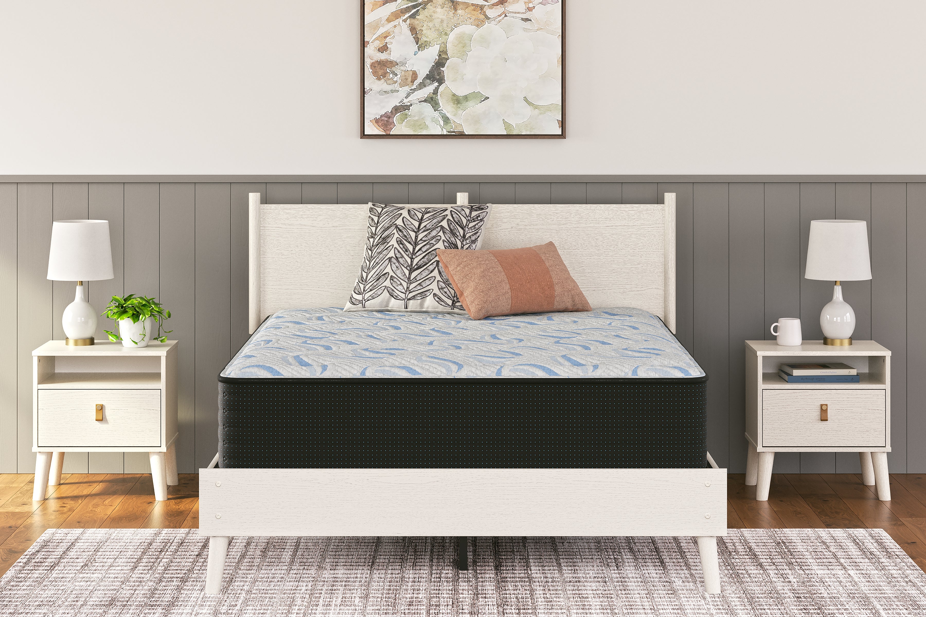 Best Furniture Outlet - Ashley Furniture - Elite Springs Plush Mattresses - Queen / Gray/Blue - M40631