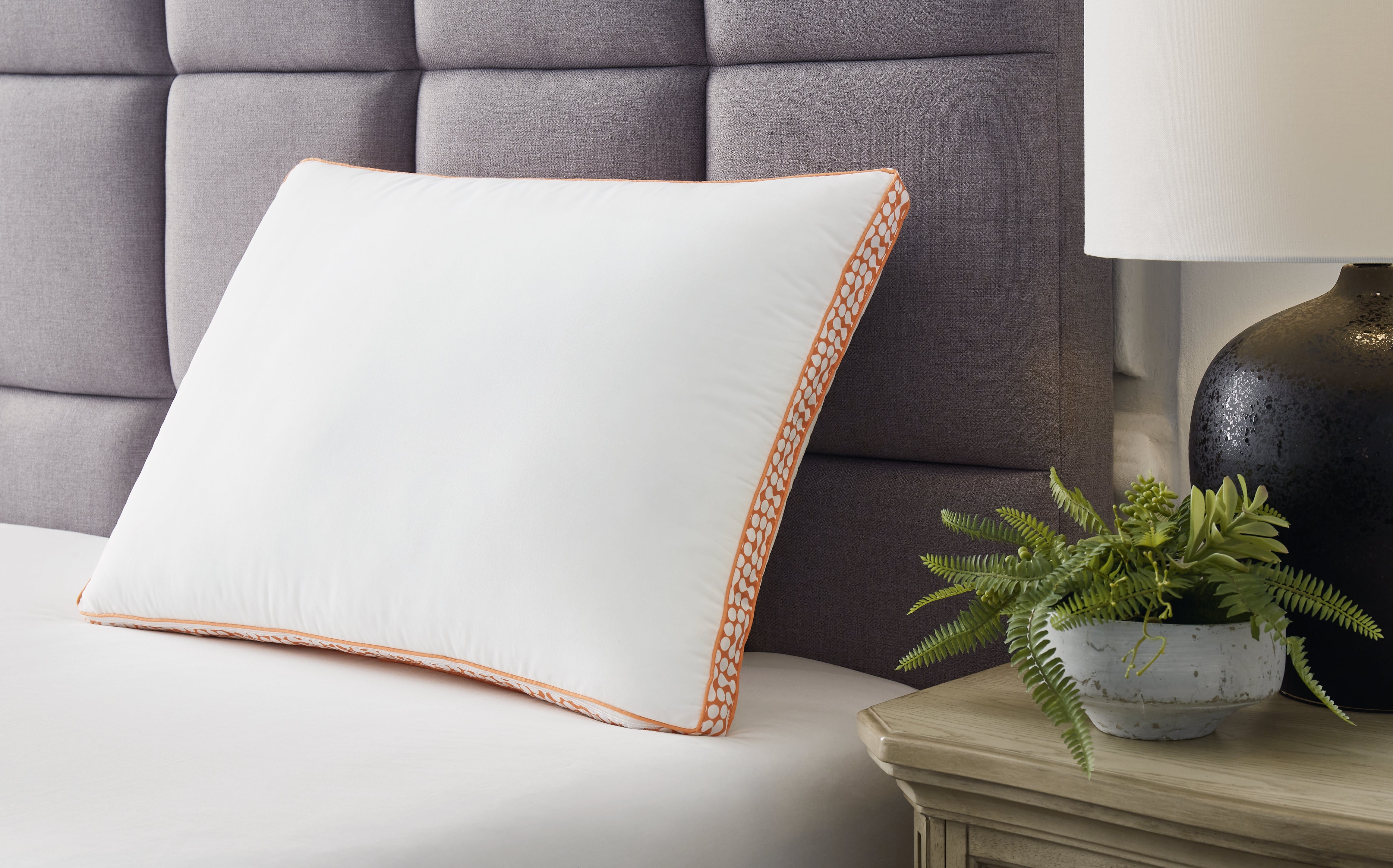 Best Furniture Outlet - Ashley Furniture - Zephyr 2.0 Pillows - 3-in-1 Pillow (6/CS) / White/Orange - M52112