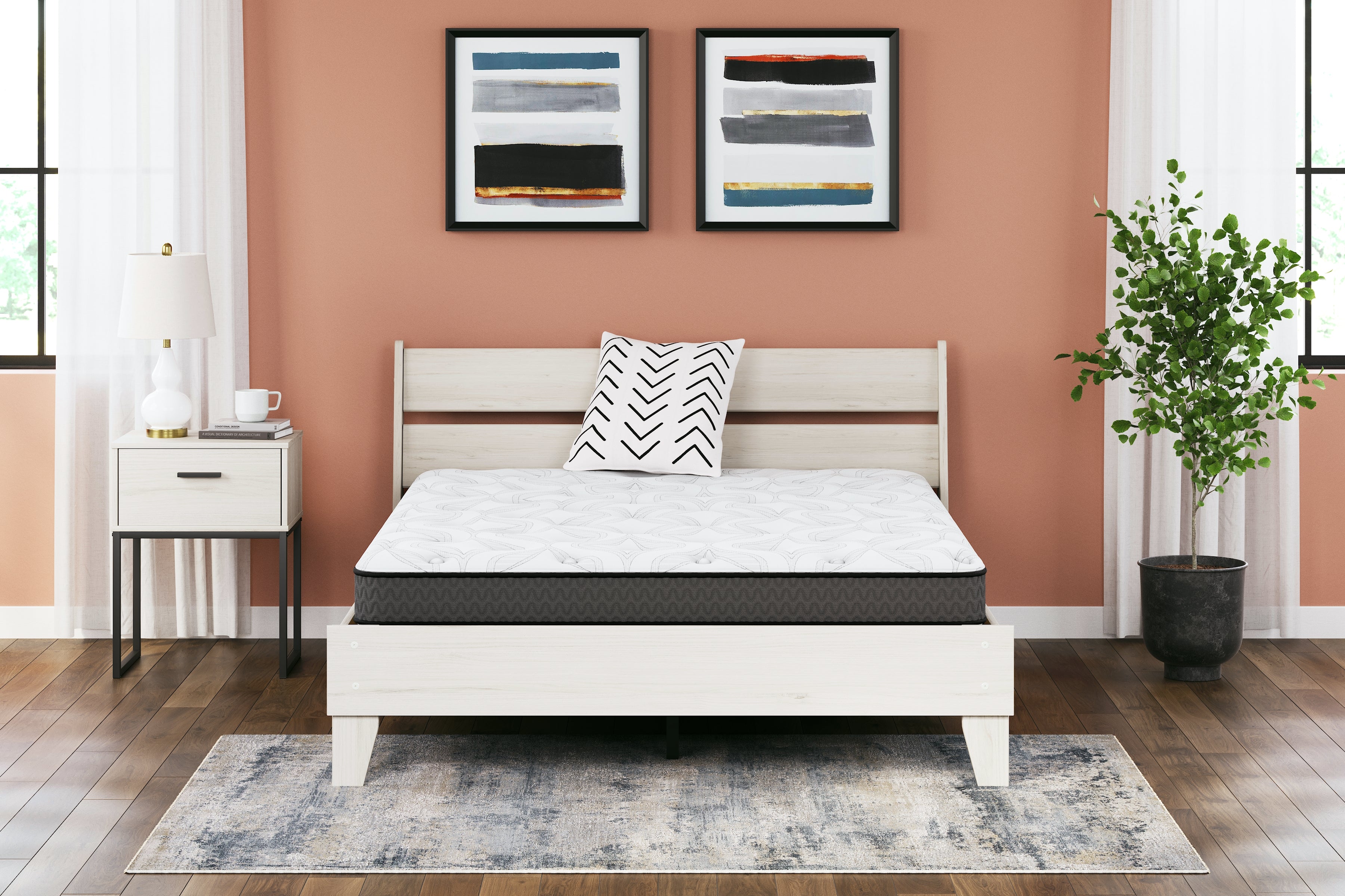 Best Furniture Outlet - Ashley Furniture - 8 Inch Bonnell Hybrid Mattresses - California King / White - M58751