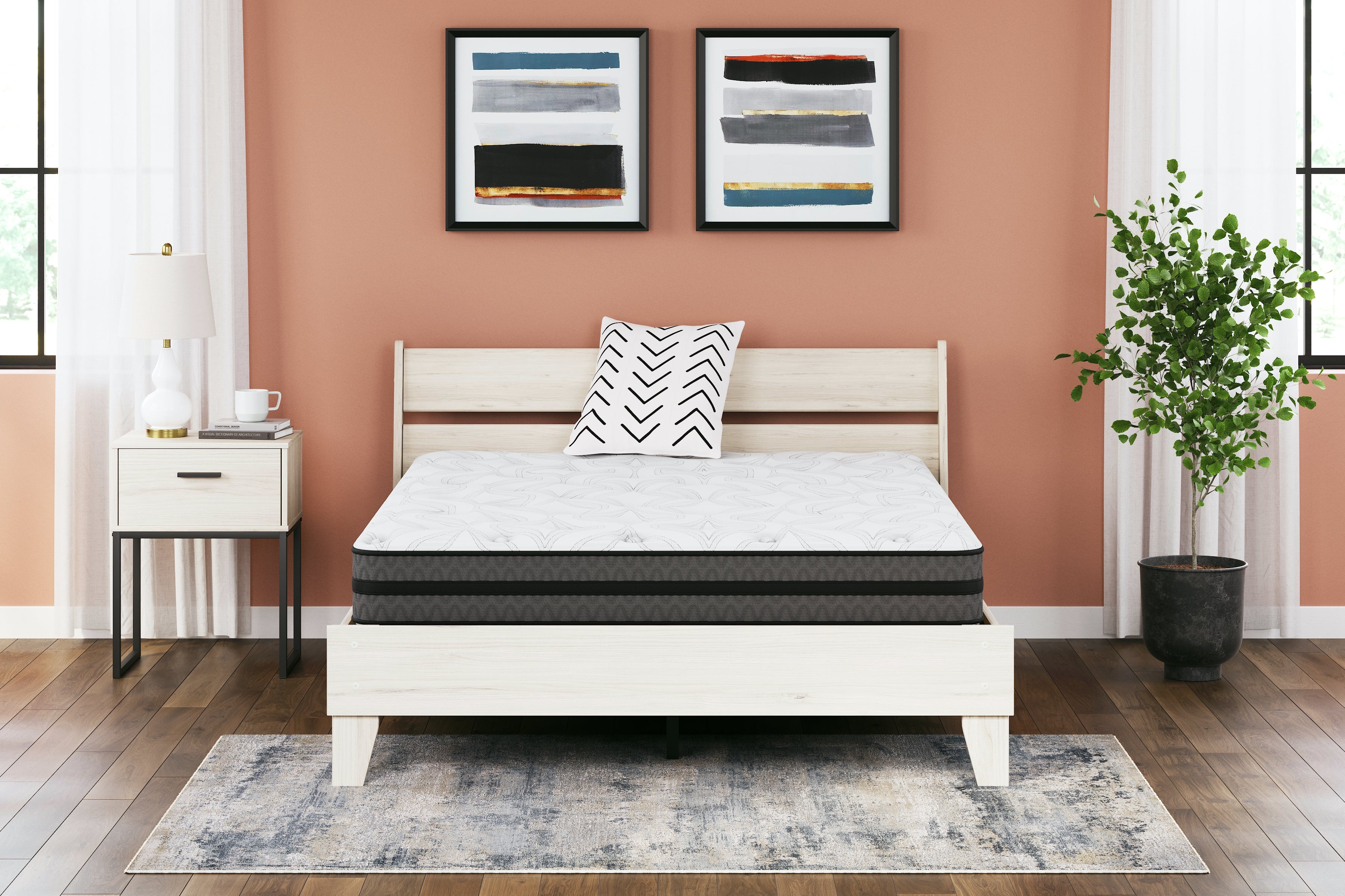 Best Furniture Outlet - Ashley Furniture - 10 Inch Pocketed Hybrid Mattresses - Queen / White - M58931