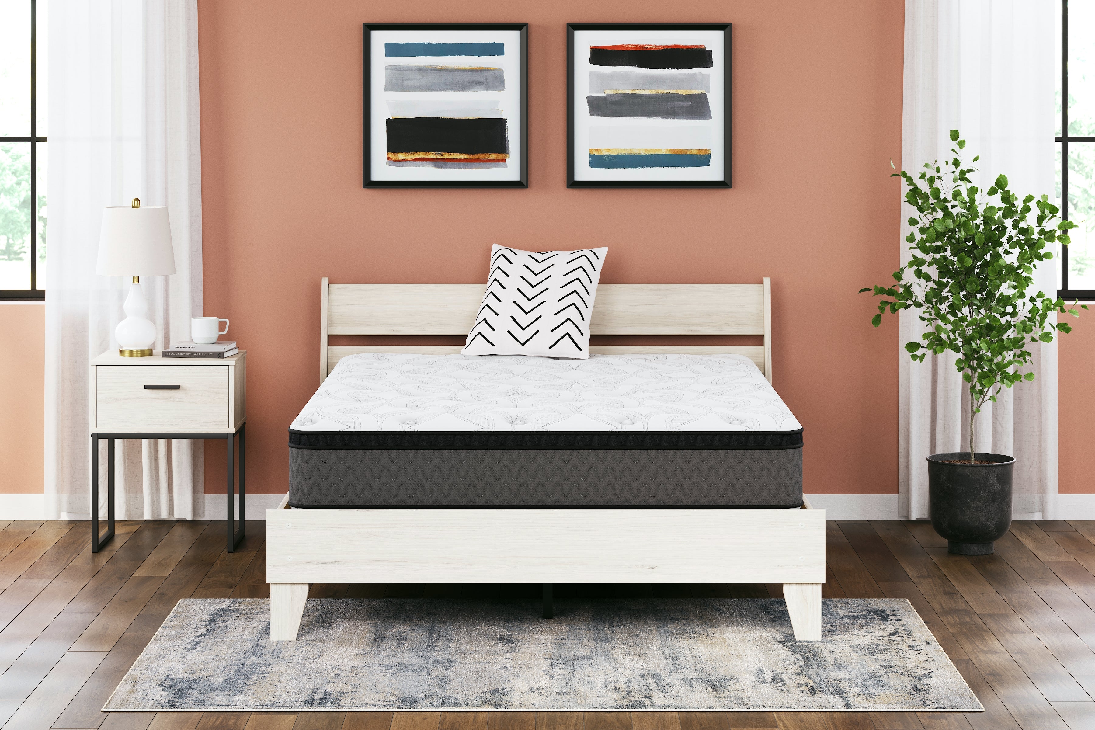 Best Furniture Outlet - Ashley Furniture - 12 Inch Pocketed Hybrid Mattresses - King / White - M59041