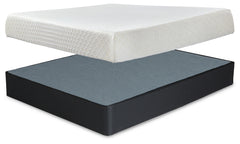 Best Furniture Outlet - Ashley Furniture - 10 Inch Chime Memory Foam King Mattress and Foundation - King Mattress and Foundation - M699M1