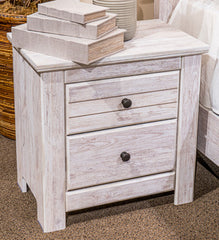 Best Furniture Outlet - Ashley Furniture - Makidern Bedroom - Two Drawer Night Stand / Whitewash - PCB1171-92