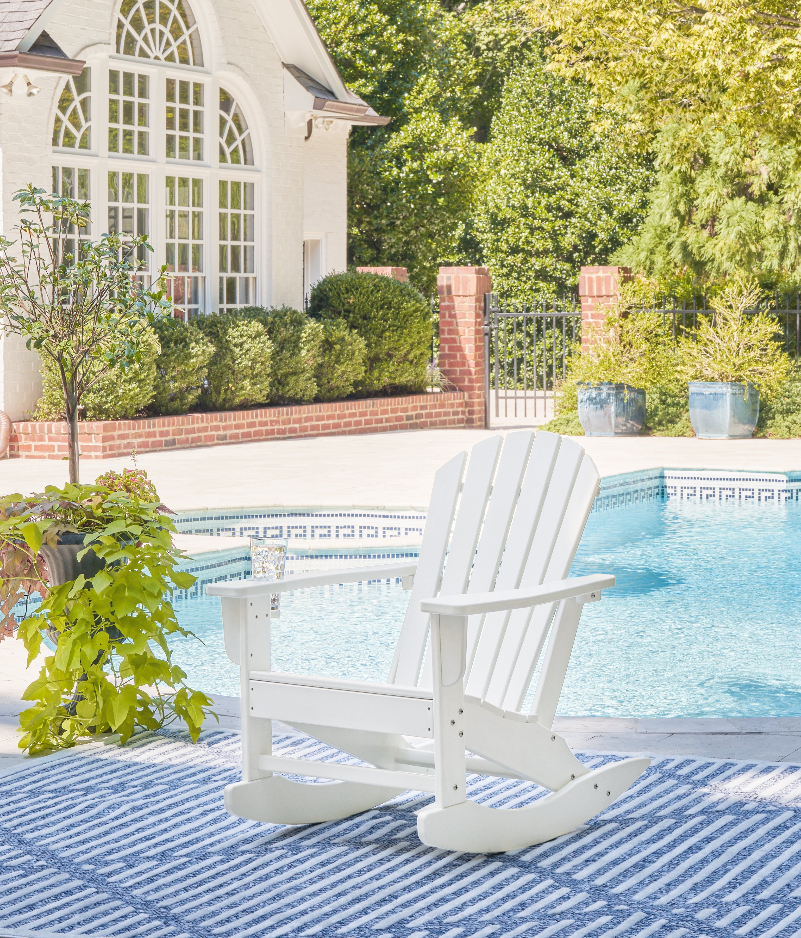 Best Furniture Outlet - Ashley Furniture - Sundown Treasure Outdoor - Rocking Chair / White - P011-827
