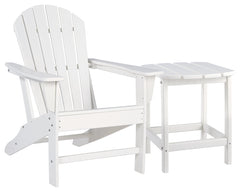 Best Furniture Outlet - Ashley Furniture - Sundown Treasure Outdoor - Adirondack Chair with End Table / White - P011P1