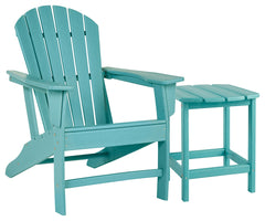 Best Furniture Outlet - Ashley Furniture - Sundown Treasure Outdoor - Adirondack Chair with End Table / Turquoise - P012P1