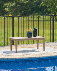 Best Furniture Outlet - Ashley Furniture - Hyland wave Outdoor - Rectangular Cocktail Table / Driftwood - P114-701