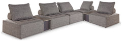 Best Furniture Outlet - Ashley Furniture - Bree Zee Outdoor - 7-Piece Outdoor Modular Seating / Brown - P160P13