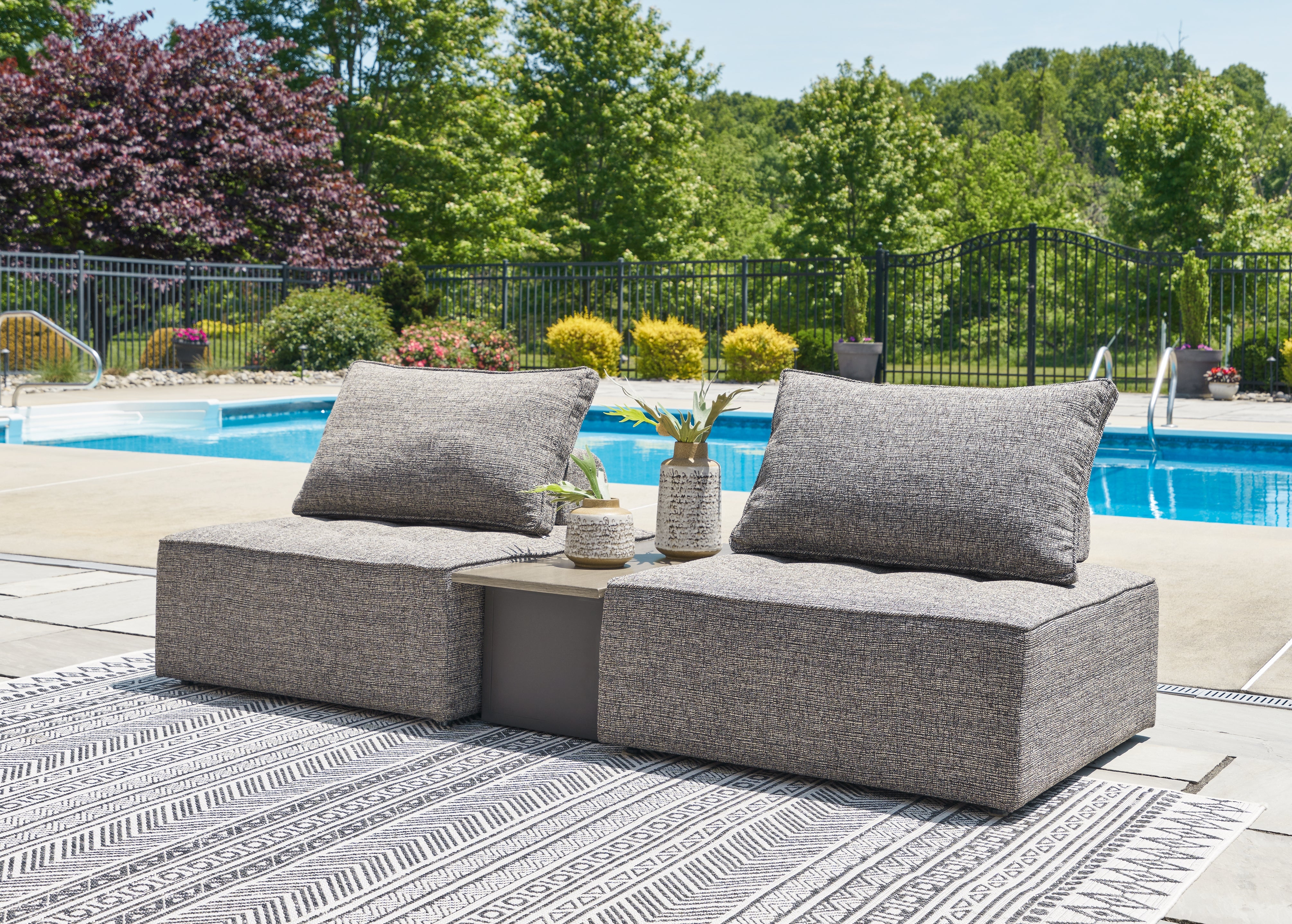 Best Furniture Outlet - Ashley Furniture - Bree Zee Outdoor - 3-Piece Outdoor Sectional / Brown - P160P4