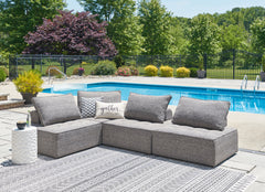 Best Furniture Outlet - Ashley Furniture - Bree Zee Outdoor - 4-Piece Outdoor Sectional / Brown - P160P8