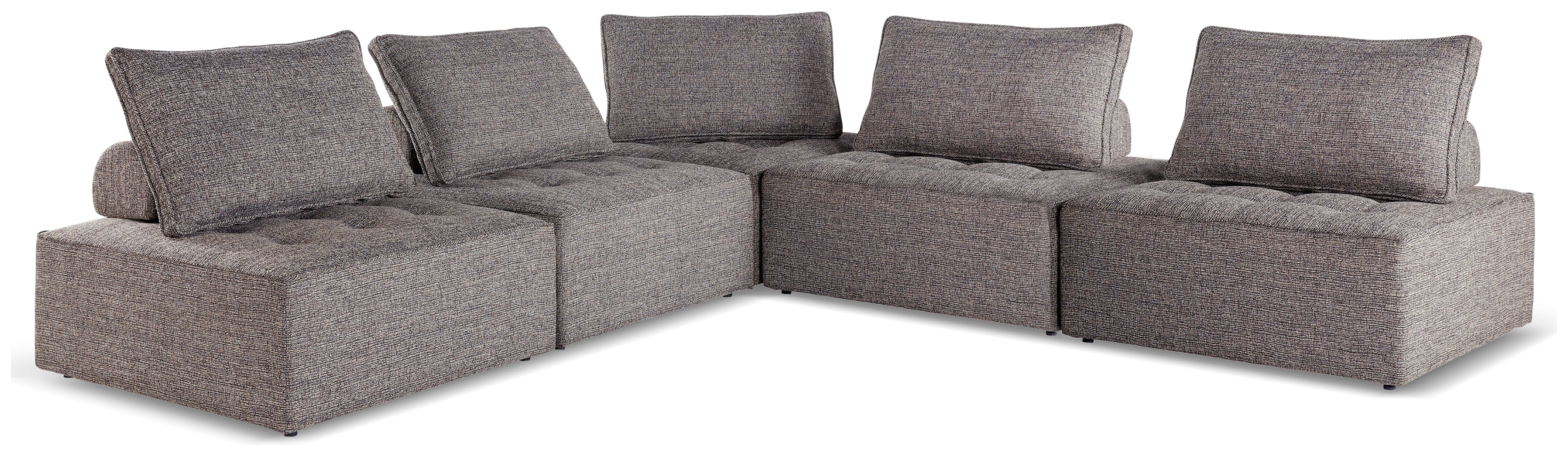 Best Furniture Outlet - Ashley Furniture - Bree Zee Outdoor - 5-Piece Outdoor Modular Seating / Brown - P160P10