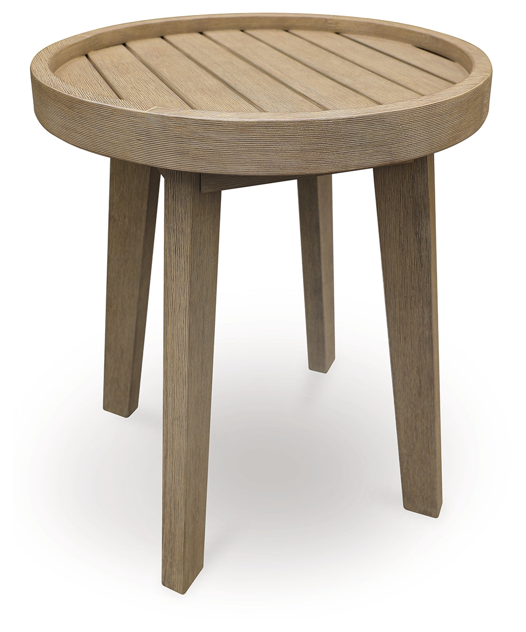 Best Furniture Outlet - Ashley Furniture - Marina Sun Outdoor - Round End Table / Beige - PCP204-706