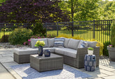 Best Furniture Outlet - Ashley Furniture - Petal Road Outdoor - LoveseatSEC/OTTO/TBL Set(4/CN) / Gray - P297-070