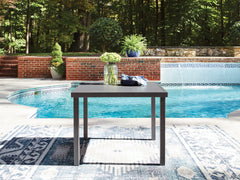 Best Furniture Outlet - Ashley Furniture - Rocky Creek Outdoor - Square Dining Table w/UMB OPT / Gray - PCP326-615