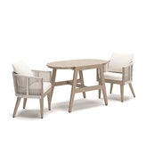Best Furniture Outlet - Ashley Furniture - Ivory Vine Outdoor - Chairs w/CUSH/Table Set (3/CN) - PCP352-050