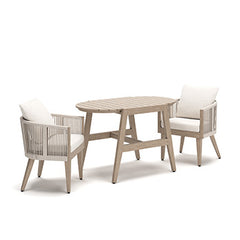 Best Furniture Outlet - Ashley Furniture - Ivory Vine Outdoor - Chairs w/CUSH/Table Set (3/CN) - PCP352-050