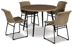 Best Furniture Outlet - Ashley Furniture - Amaris Outdoor - Outdoor Dining Table with 4 Chairs / Brown/Black - P369P1