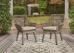 Best Furniture Outlet - Ashley Furniture - Beach Front Outdoor - Arm Chair With Cushion (Set of 2) / Beige - P399-601A