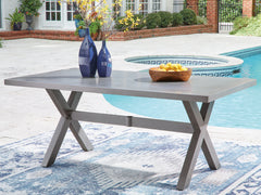 Best Furniture Outlet - Ashley Furniture - Half Moon Beach Outdoor - RECT Dining Table w/UMB OPT / Gray - PCP418-625