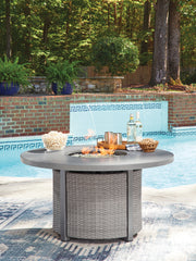 Best Furniture Outlet - Ashley Furniture - Half Moon Beach Outdoor - Round Fire Pit Table / Gray - PCP418-776