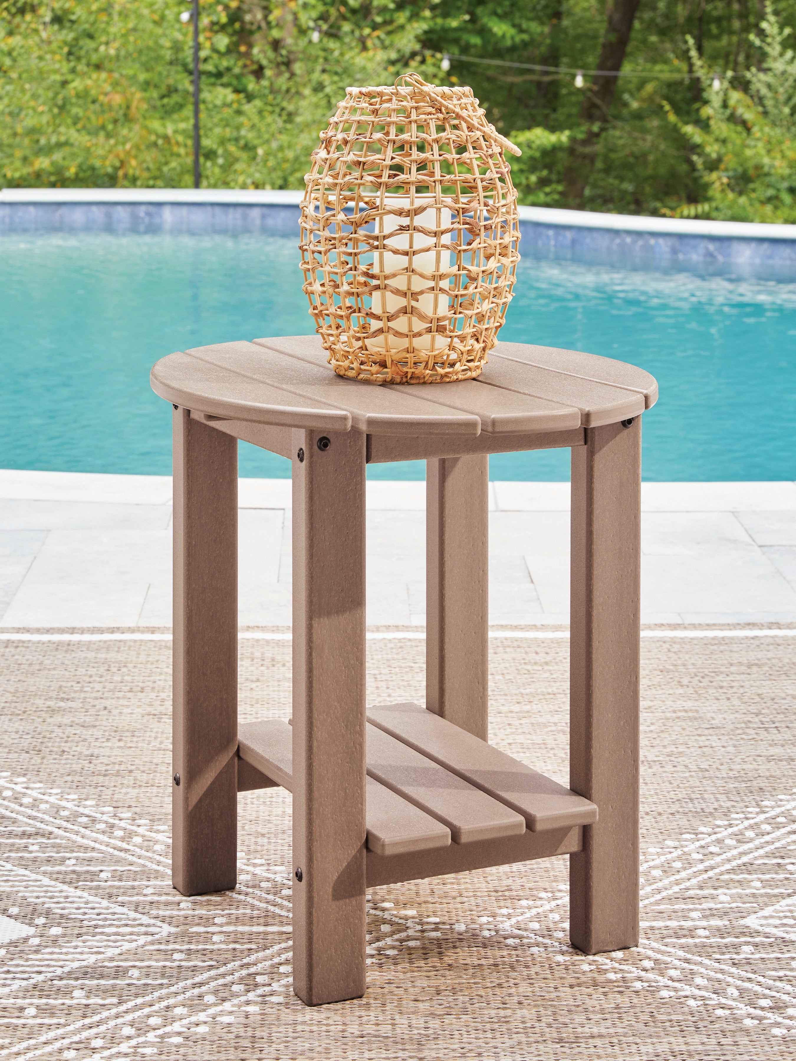Best Furniture Outlet - Ashley Furniture - Grover Beach Outdoor - Oval End Table / Driftwood - PCP422-706