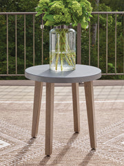 Best Furniture Outlet - Ashley Furniture - Harmony Headlands Outdoor - Round End Table / Natural/Gray - PCP428-706
