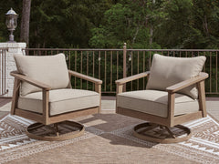Best Furniture Outlet - Ashley Furniture - Harmony Headlands Outdoor - Swivel Lounge w/ Cushion / Natural/Gray - PCP428-821