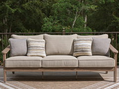 Best Furniture Outlet - Ashley Furniture - Harmony Headlands Outdoor - Sofa with Cushion / Natural/Gray - PCP428-838