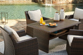 Best Furniture Outlet - Ashley Furniture - Easy Isle Outdoor - RECT Multi-Use Table / Dark Brown/Beige - P455-625