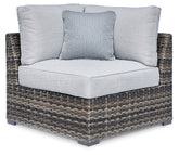 Best Furniture Outlet - Ashley Furniture - Harbor Court Outdoor - Corner with Cushion (Set of 2) / Gray - P459-877
