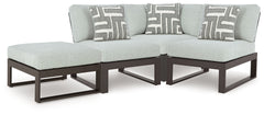 Best Furniture Outlet - Ashley Furniture - Beachloft Outdoor - 4-Piece Outdoor Sectional / Black/Gray - P490P7