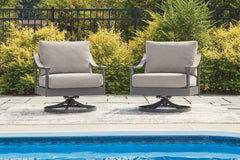 Best Furniture Outlet - Ashley Furniture - Ocean Beach Outdoor - Swivel Lounge w/ Cushion / Gray - PCP510-821