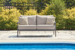 Best Furniture Outlet - Ashley Furniture - Ocean Beach Outdoor - Loveseat w/Cushion / Gray - PCP510-835
