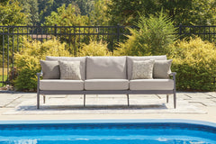 Best Furniture Outlet - Ashley Furniture - Ocean Beach Outdoor - Sofa with Cushion / Gray - PCP510-838