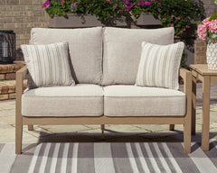 Best Furniture Outlet - Ashley Furniture - Hallow Creek Outdoor - Loveseat w/Cushion / Driftwood - P560-835