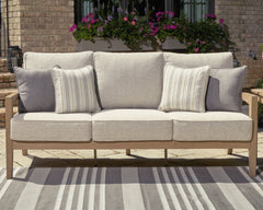 Best Furniture Outlet - Ashley Furniture - Hallow Creek Outdoor - Sofa with Cushion / Driftwood - P560-838