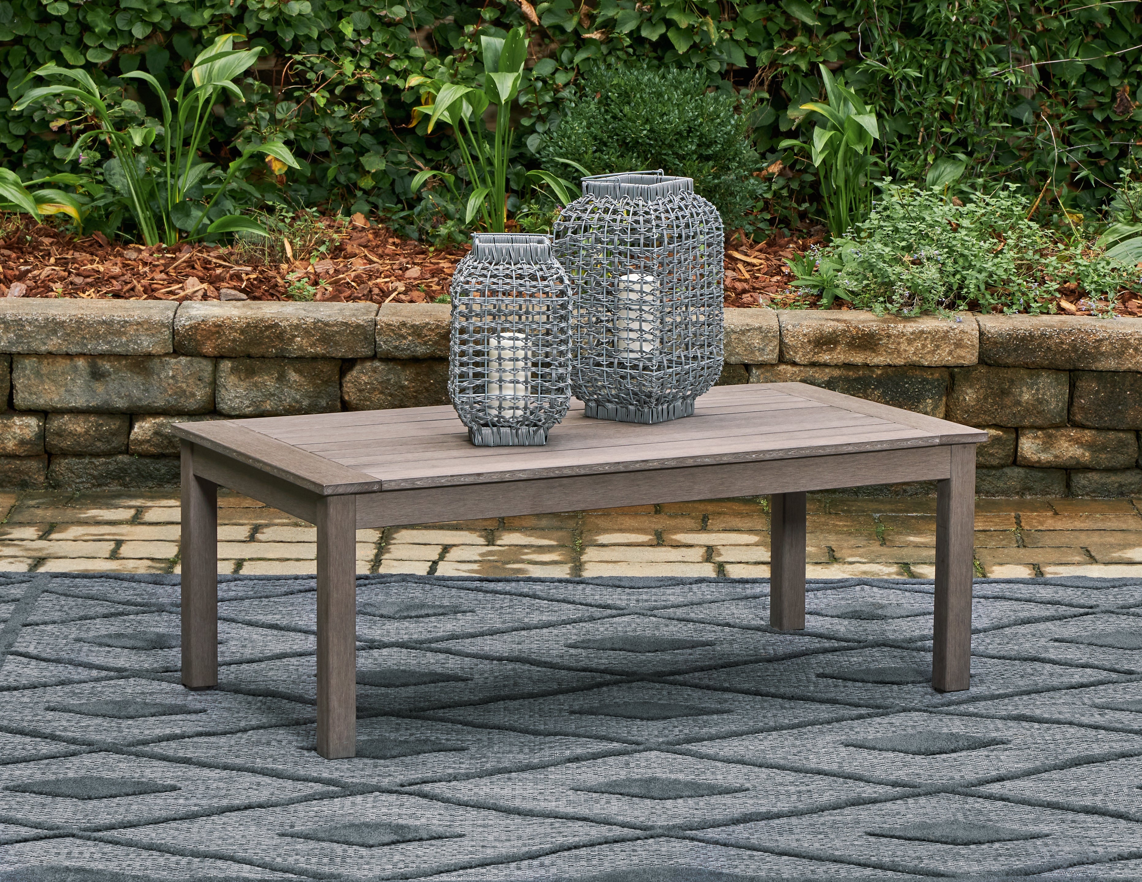 Best Furniture Outlet - Ashley Furniture - Hillside Barn Outdoor - Rectangular Cocktail Table / Brown - P564-701