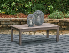 Best Furniture Outlet - Ashley Furniture - Hillside Barn Outdoor - Rectangular Cocktail Table / Brown - P564-701