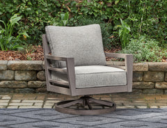 Best Furniture Outlet - Ashley Furniture - Hillside Barn Outdoor - Swivel Lounge w/ Cushion / Gray/Brown - P564-821