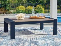 Best Furniture Outlet - Ashley Furniture - East Beach Outdoor - Rectangular Cocktail Table / Navy Blue/Driftwood - PCP587-701