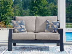 Best Furniture Outlet - Ashley Furniture - East Beach Outdoor - Loveseat w/Cushion / Navy Blue/Driftwood - PCP587-835