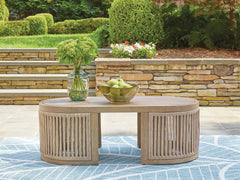 Best Furniture Outlet - Ashley Furniture - Serena Shores Outdoor - Rectangular Cocktail Table / Beige - PCP604-701